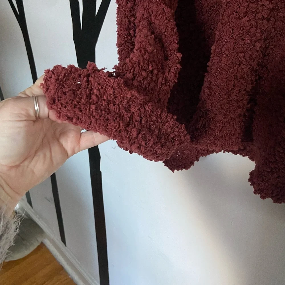 RARE Haptics by Holly Harper chunky knit boxy sweater in rust/brick orange/red